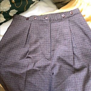 Vintage Micro Plaid Pleated Pants by Bonjour XS/S